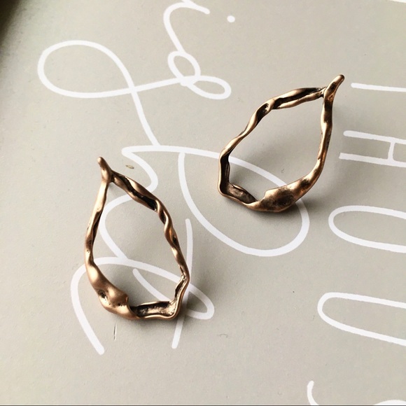 'Symphony' Antique Gold Irregular Drop Earrings - Picture 4 of 10